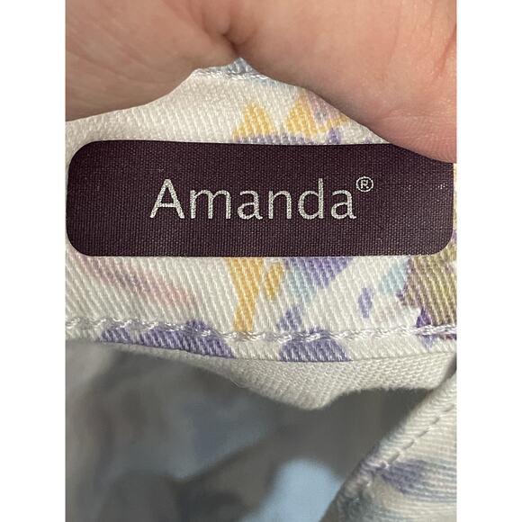 Gloria Vanderbilt Pants Womens 10P Floral Amanda Capri Stretch Denim Petite - Picture 11 of 14